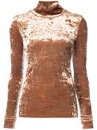 Tibi Turtleneck Long Sleeve Blouse - Brown