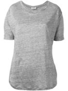 Frame Denim Plain T-shirt, Women's, Size: Small, Grey, Linen/flax