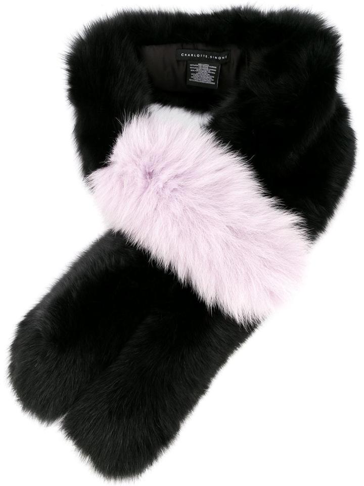 Charlotte Simone Fox Fur Scarf - Black