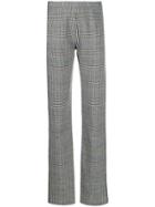 L'autre Chose Checked Slim Fit Trousers - White