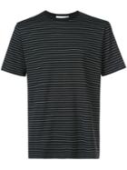 Sunspel Striped Short Sleeve Top - Black