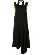 Lanvin Contrast Draped Dress, Women's, Size: 40, Black, Silk