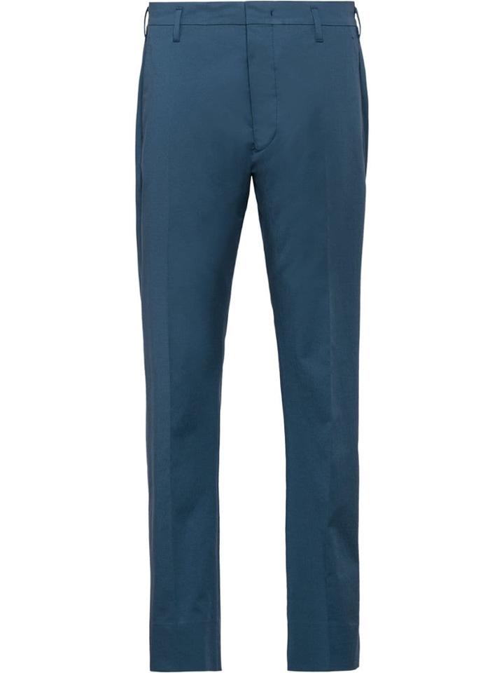 Prada Stretch Tailored Trousers - Blue