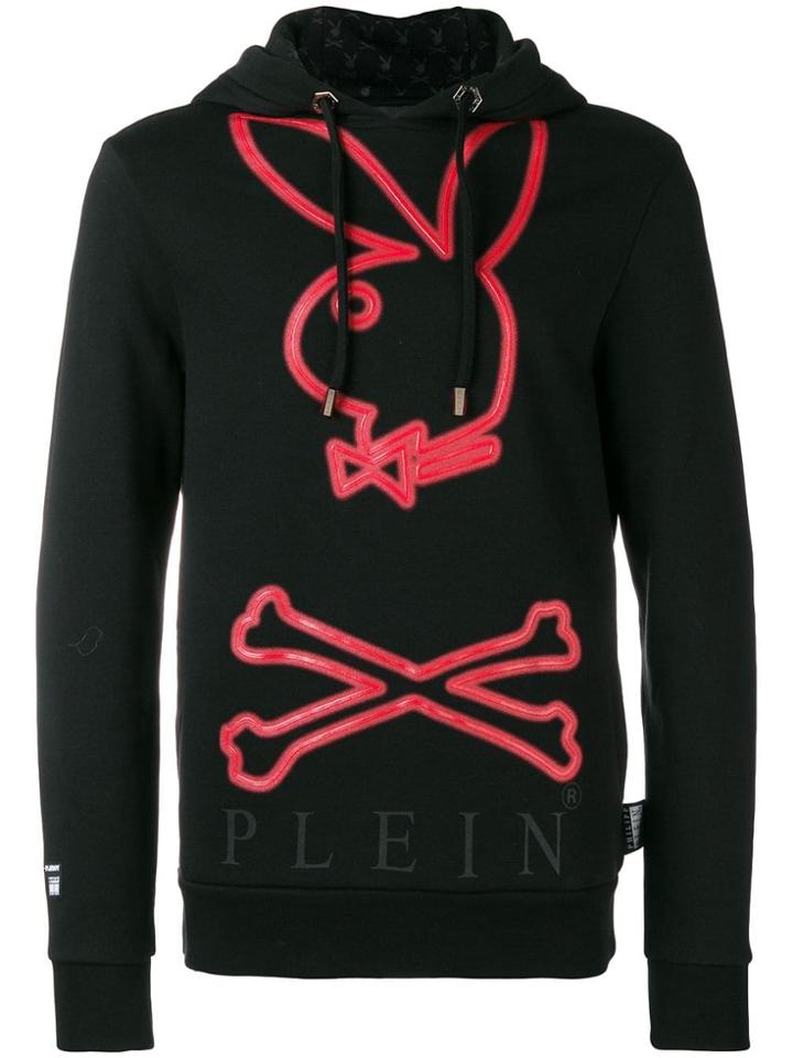 Philipp Plein X Playboy Printed Logo Hoodie - Black
