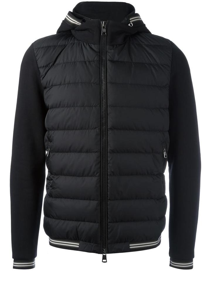 Moncler Padded Front Hoodie, Men's, Size: Small, Black, Cotton/polyamide/feather Down