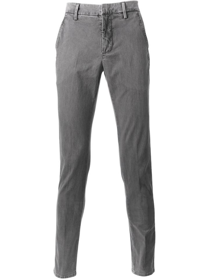 Dondup Classic Chino Trousers, Men's, Size: 33, Grey, Cotton/spandex/elastane