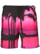 Orlebar Brown Beach Print Swim Shorts - Pink & Purple