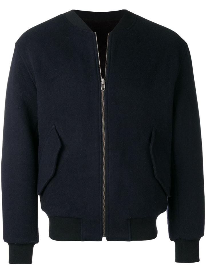 Liska Fur Lined Bomber Jacket - Blue