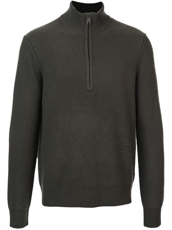 Vince Zip Front Jumper - Green