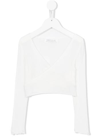 Opililai V-neck Cropped Top, Girl's, Size: 10 Yrs, White