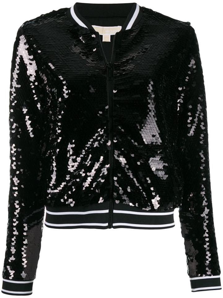 Michael Michael Kors Sequinned Bomber Jacket - Black