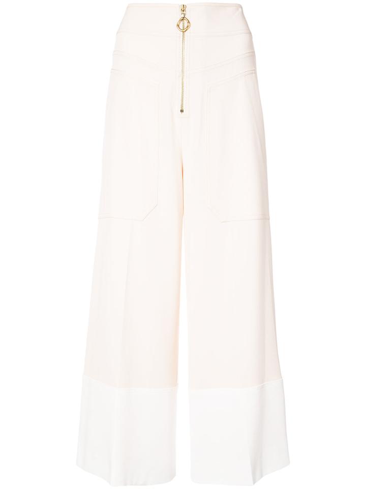 Derek Lam 10 Crosby Wide Leg Pant With Contrast Cuff - Blue