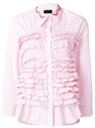 Simone Rocha Ruffled Embroidered Collar Shirt - Pink & Purple