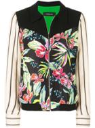 Barbara Bui Floral Panelled Zip Jacket - Black
