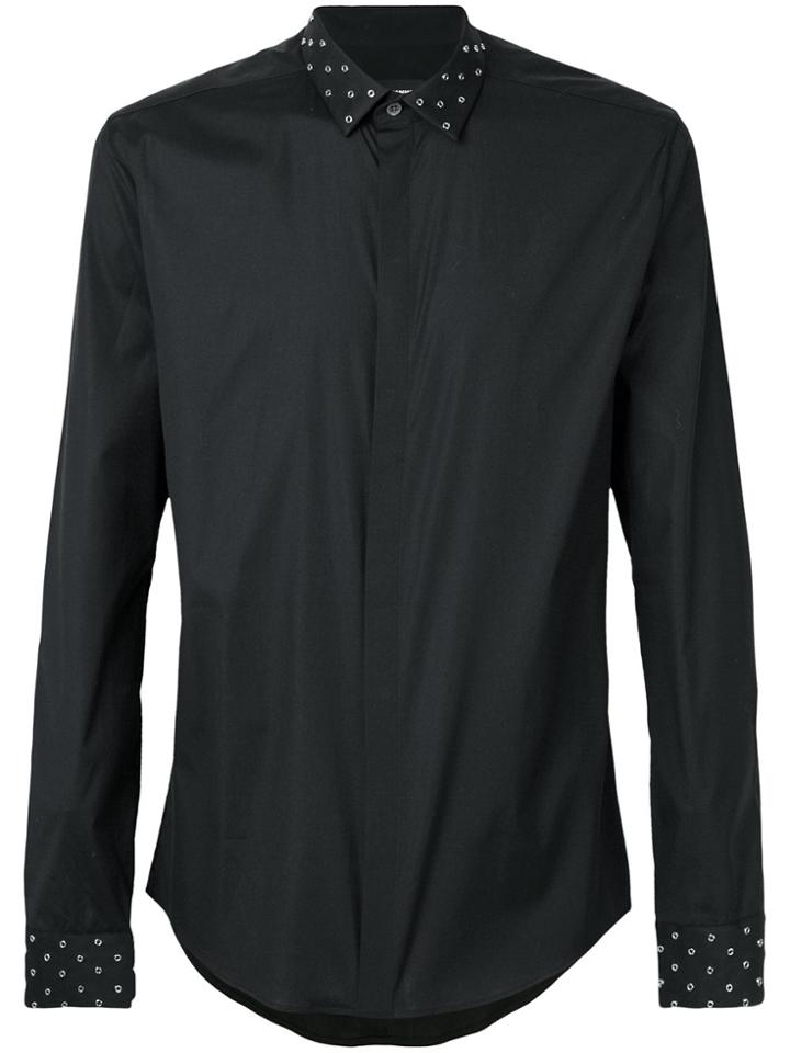 Les Hommes Rivet Trim Shirt - Black