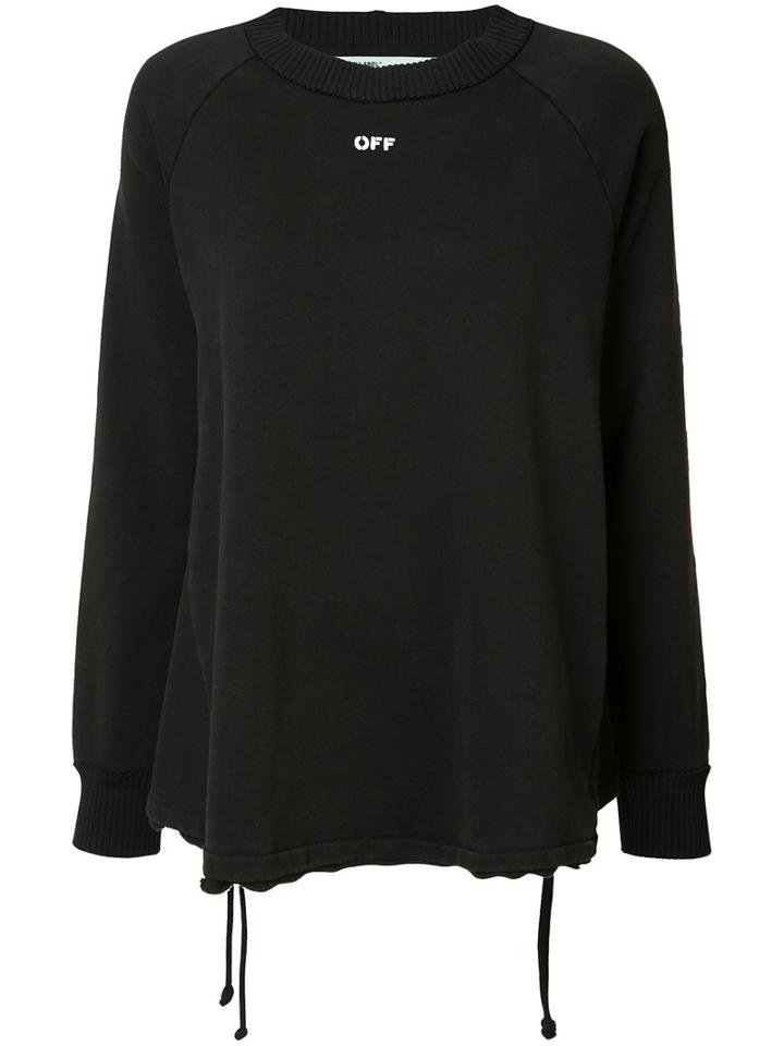 Off-white - Back Ruffle Crewneck - Women - Cotton - S, Black, Cotton