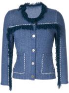 Onefifteen Fringe Trim Cardigan - Blue