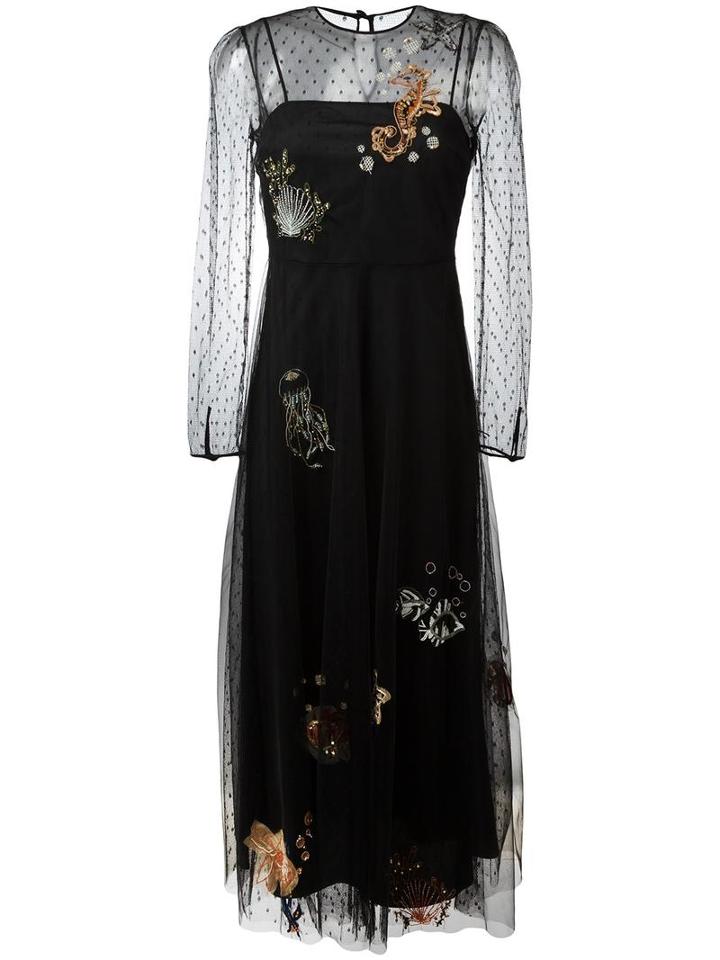 Red Valentino Sea Motif Embroidery Dress, Women's, Size: 40, Polyamide