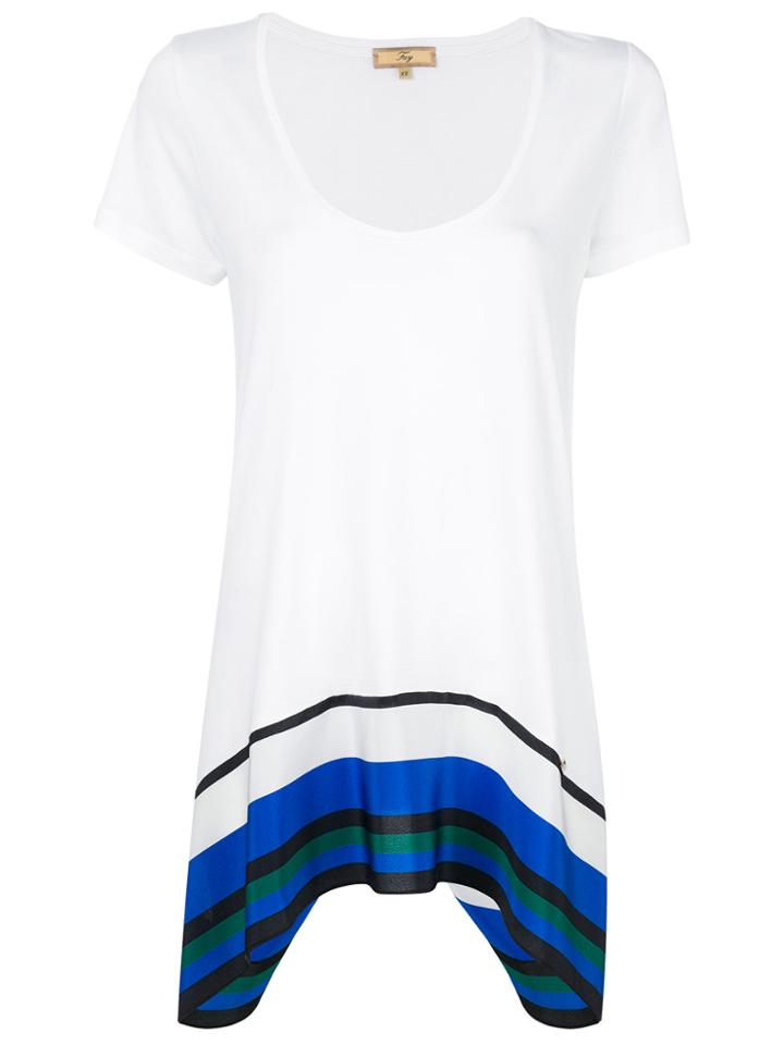 Fay Contrast Strip Trim T-shirt - White