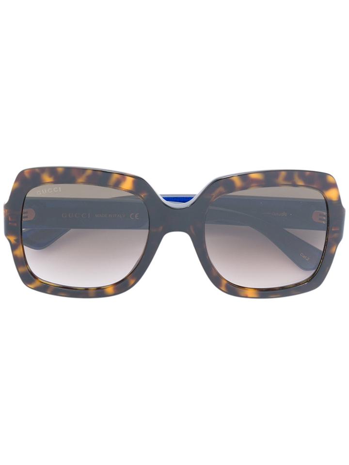 Gucci Eyewear Oversized Tortoiseshell Sunglasses - Brown