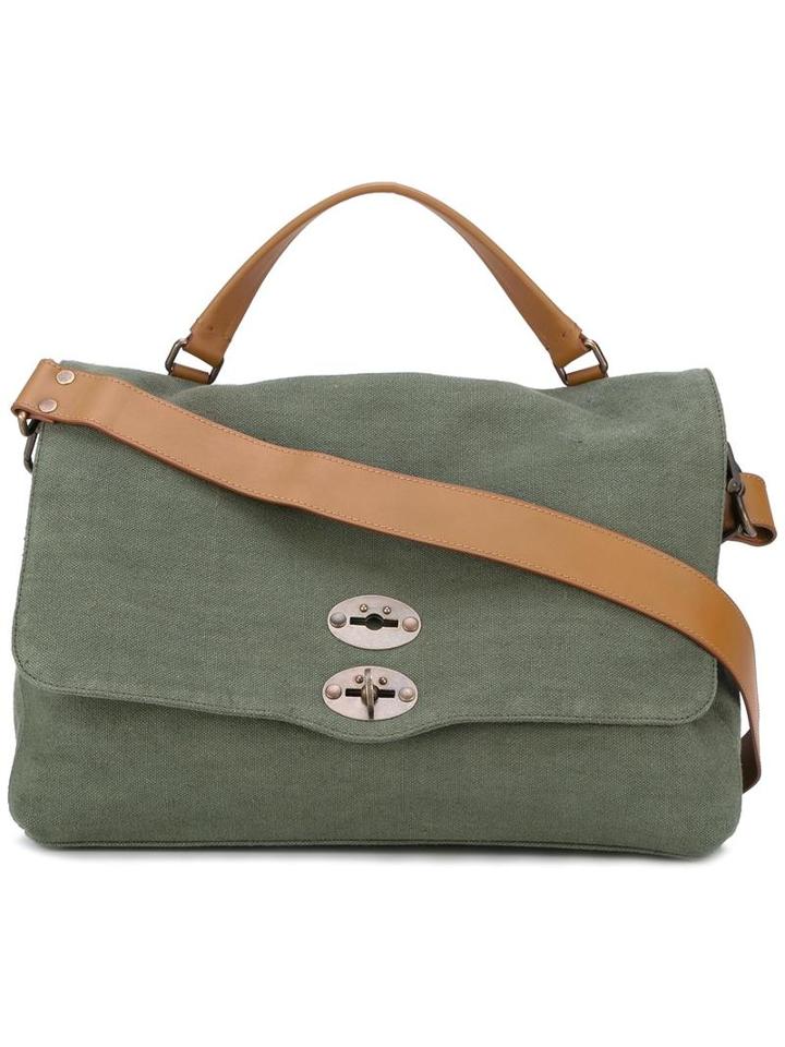 Zanellato Postina Medium Tote, Women's, Green, Canvas/leather