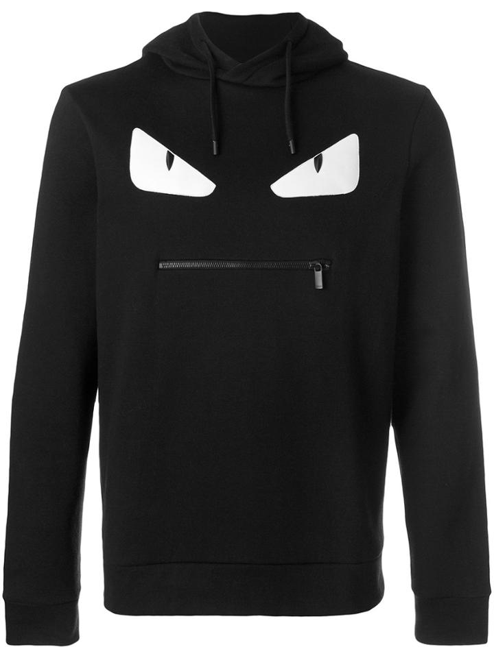 Fendi Bag Bugs-appliqué Hoodie - Black