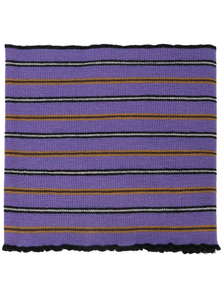 Lanvin Striped Polo Scarf - Pink & Purple