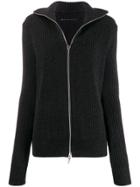 Mm6 Maison Margiela Ribbed Zip Front Jumper - Black