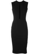 Victoria Beckham Sheer Insert Dress, Women's, Size: 6, Black, Silk/polyester/wool