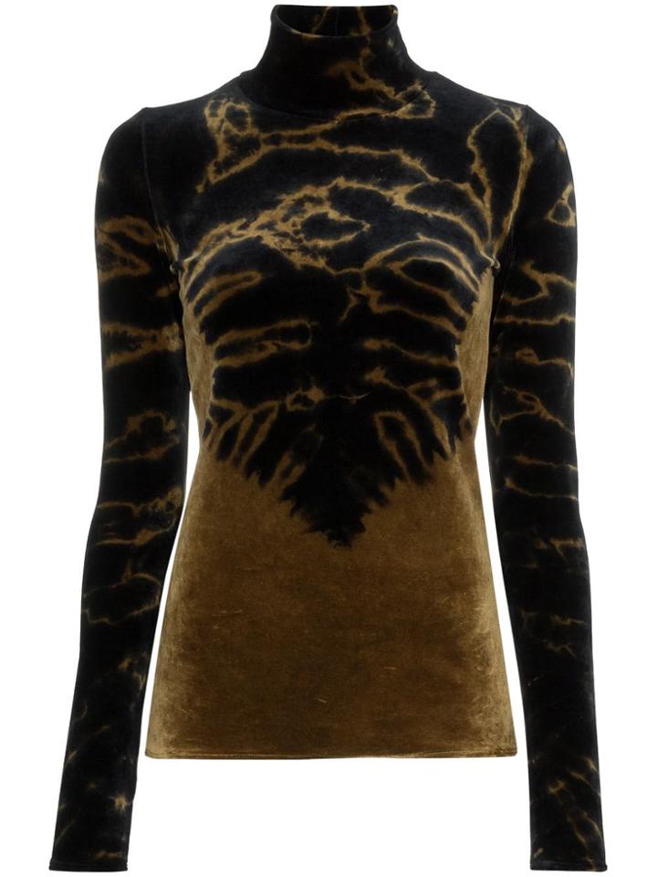 Proenza Schouler Fitted Stretch Velvet Turtleneck - Black