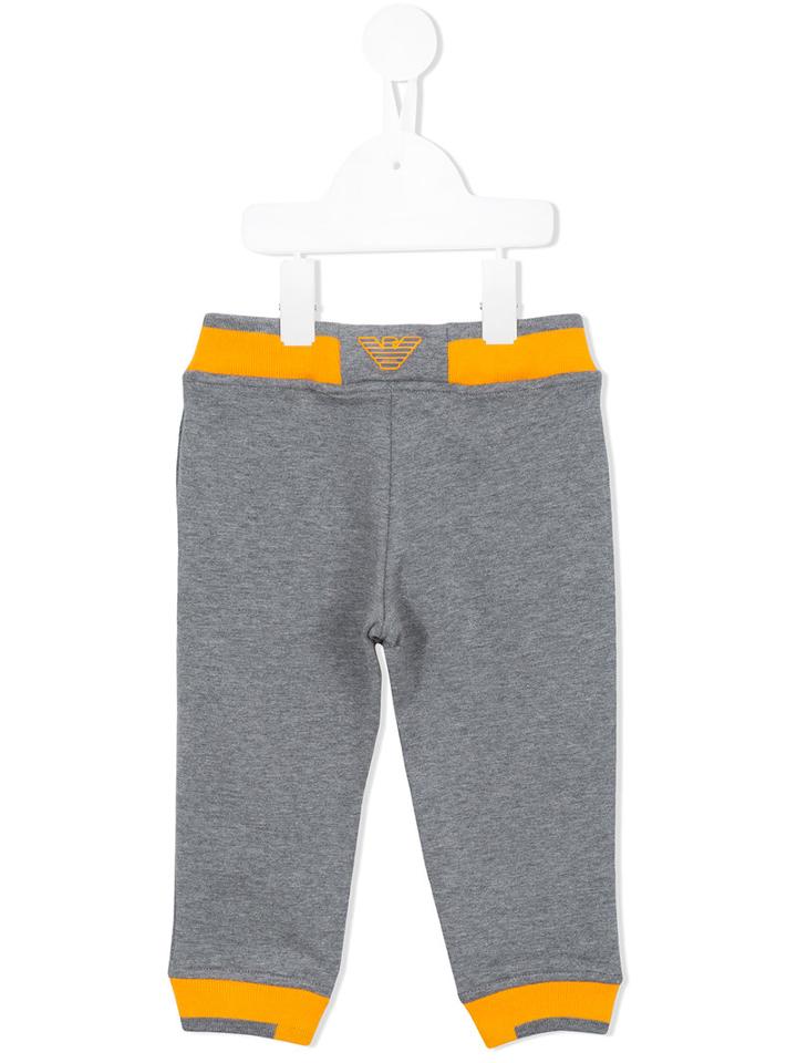 Armani Junior - Two-toned Tracksuit Trousers - Kids - Cotton/spandex/elastane - 12 Mth, Grey