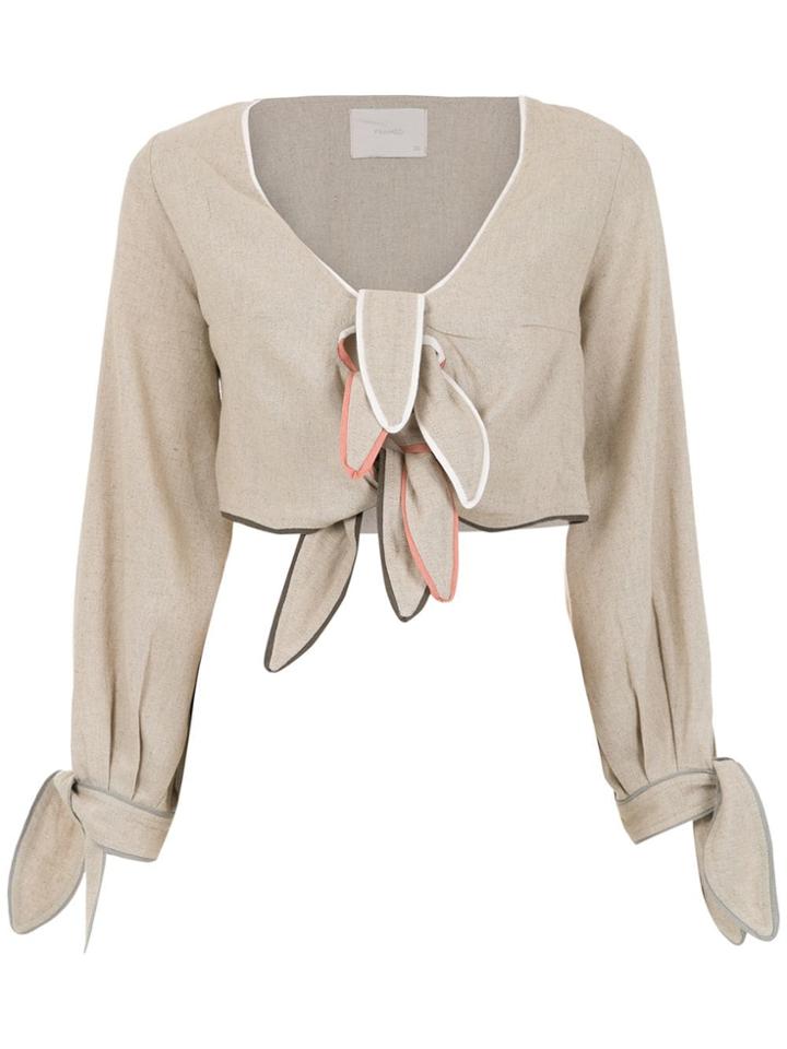 Framed Rainbow Cropped Top - Nude & Neutrals