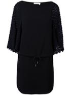 See By Chloé Contrast Sleeve Drawstring Dress, Women's, Size: 36, Black, Polyester/spandex/elastane/viscose
