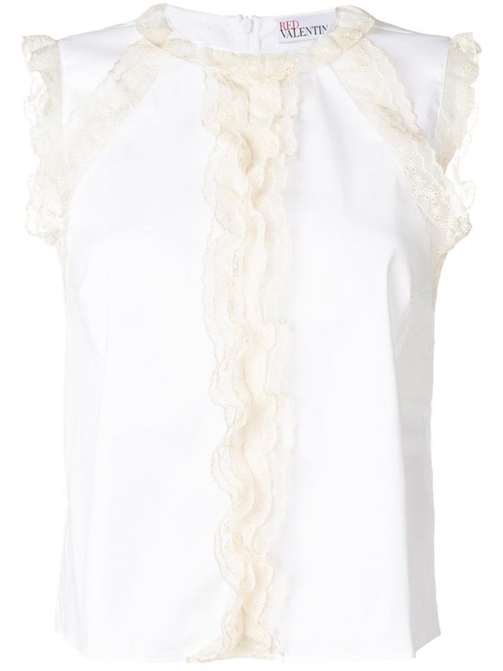 Red Valentino Lace Trimmed Blouse - White