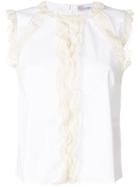 Red Valentino Lace Trimmed Blouse - White