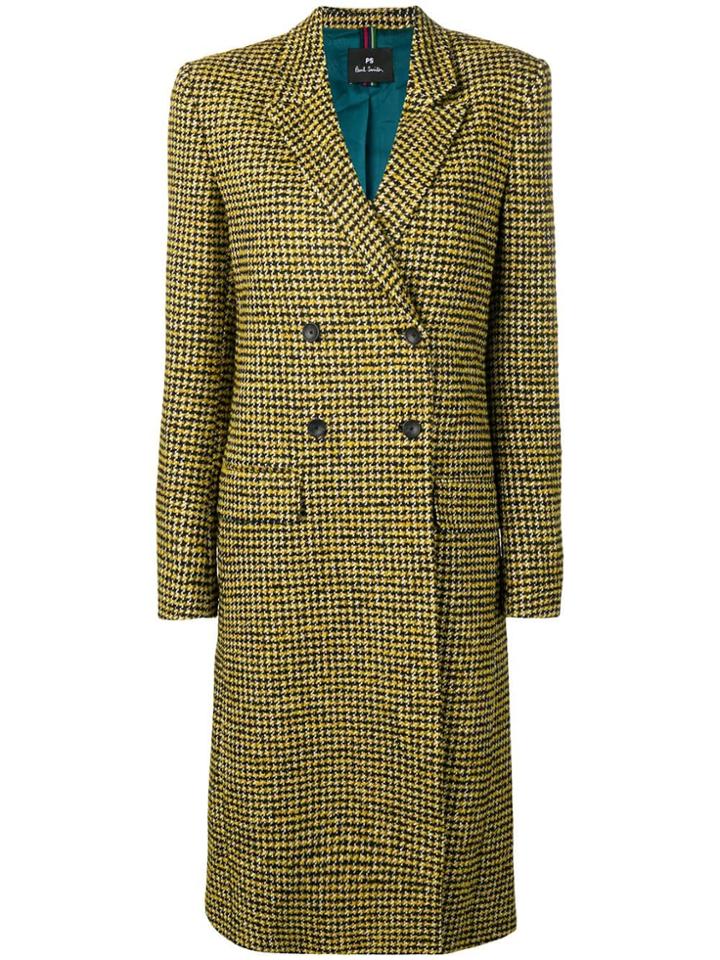 Ps By Paul Smith Double-breasted Fitted Coat - Yellow & Orange