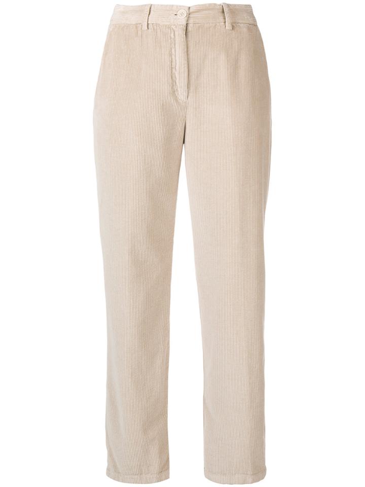 Aspesi Cropped Corduroy Trousers - Nude & Neutrals