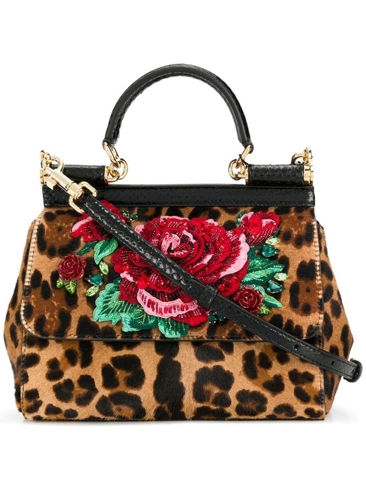 Dolce & Gabbana Leo & Rose Crossbody - Brown