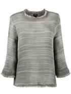 Avant Toi - Overdyed Open Weave Sweater - Women - Cotton - S, Women's, Grey, Cotton