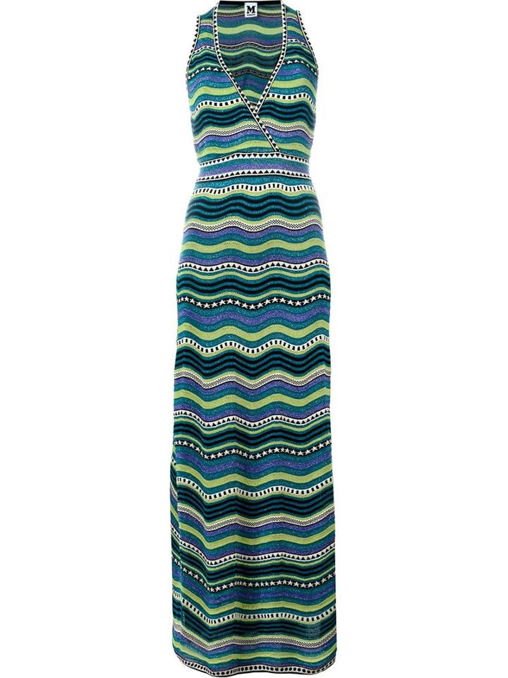 M Missoni Wavy Stripe Knit Maxi Dress
