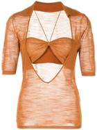 Jacquemus Halterneck Cutout Top - Brown