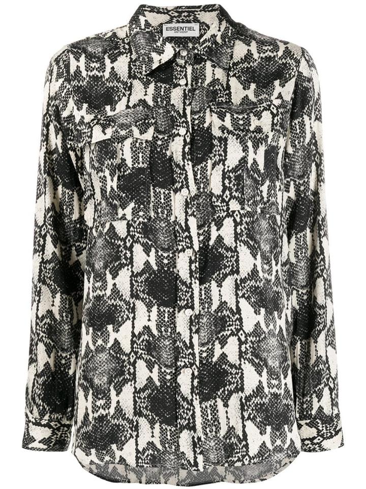 Essentiel Antwerp Long Sleeved Printed Shirt - Neutrals