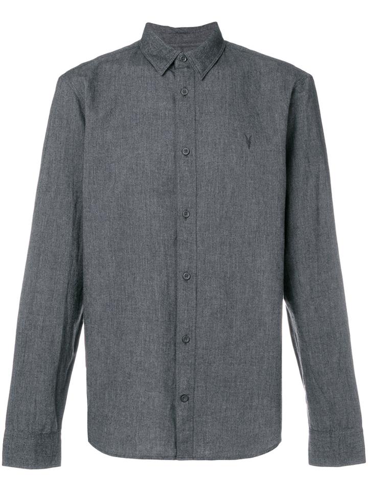 All Saints Embroidered Logo Shirt - Grey