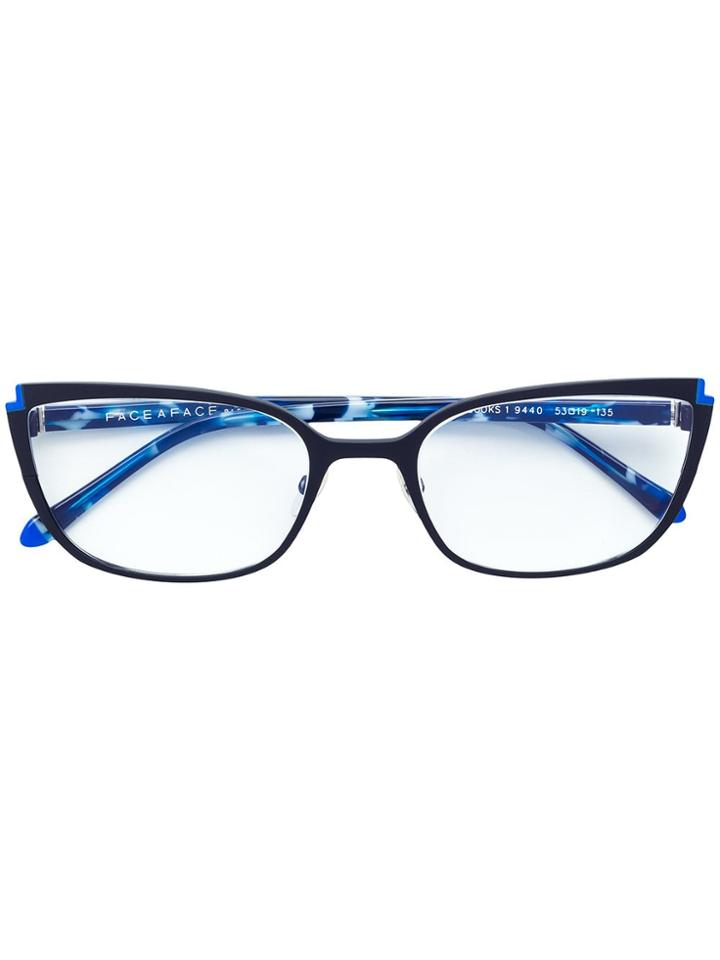 Face À Face Cat Eye Frame Glasses - Blue