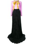 Gucci - Bow Printed Maxi Dress - Women - Silk - 42, Black, Silk