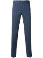 Pt01 - Checked Chinos - Men - Cotton/spandex/elastane - 54, Blue, Cotton/spandex/elastane