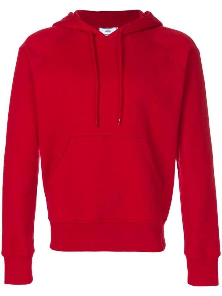Ami Paris Ami De Coeur Hoodie - Red