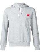 Comme Des Garçons Play Embroidered Heart Hoodie, Men's, Size: Medium, Grey, Cotton