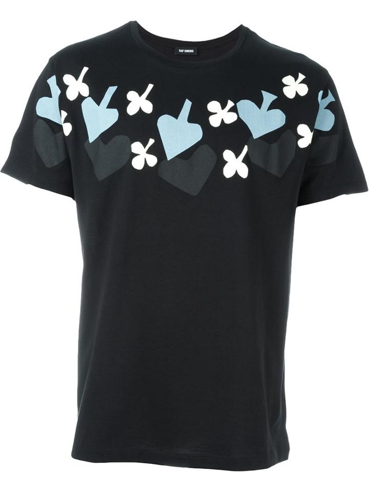 Raf Simons Printed T-shirt, Men's, Size: Small, Black, Cotton