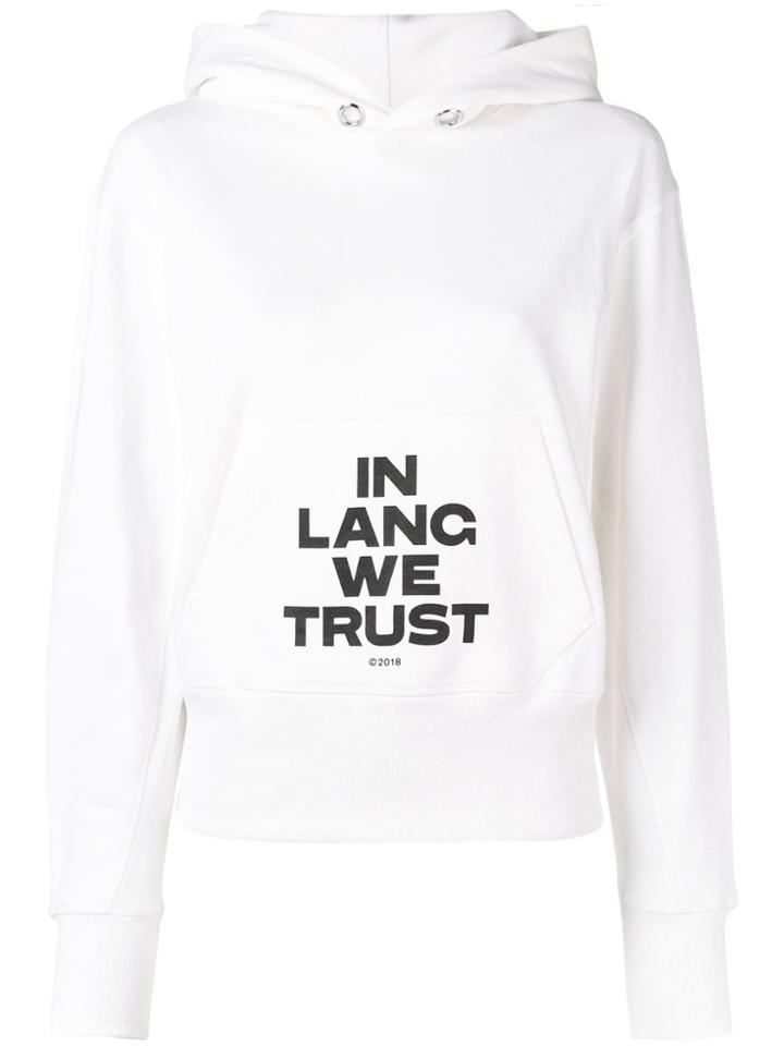 Helmut Lang Slogan Hooded Sweatshirt - White